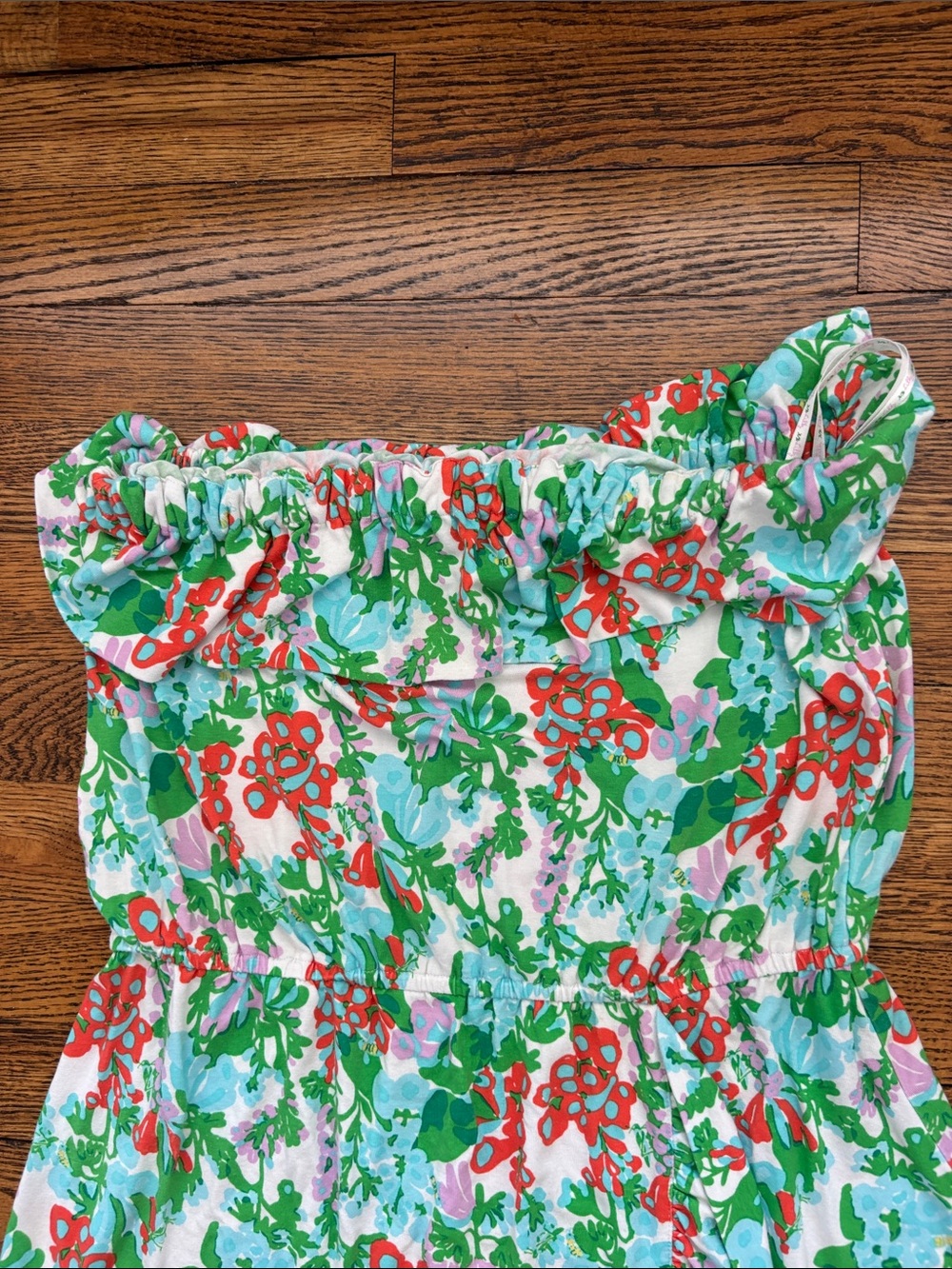 Lilly Pulitzer | Strapless Ruffle Mini Dress Large - Picture 5 of 7